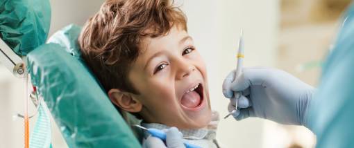 Boy in a dental clinic.